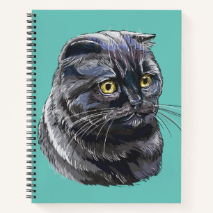 Cuaderno Dibujo manual divertido y esponjoso gato británico