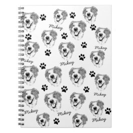 Cuaderno Dibujo manual personalizado de perro pastor austra