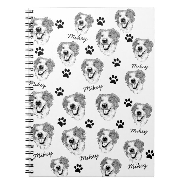 Cuaderno Dibujo manual personalizado de perro pastor austra (Frente)