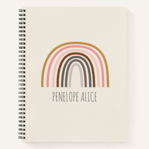 Cuaderno Dibujo minimalista del arcoiris del Boho personali