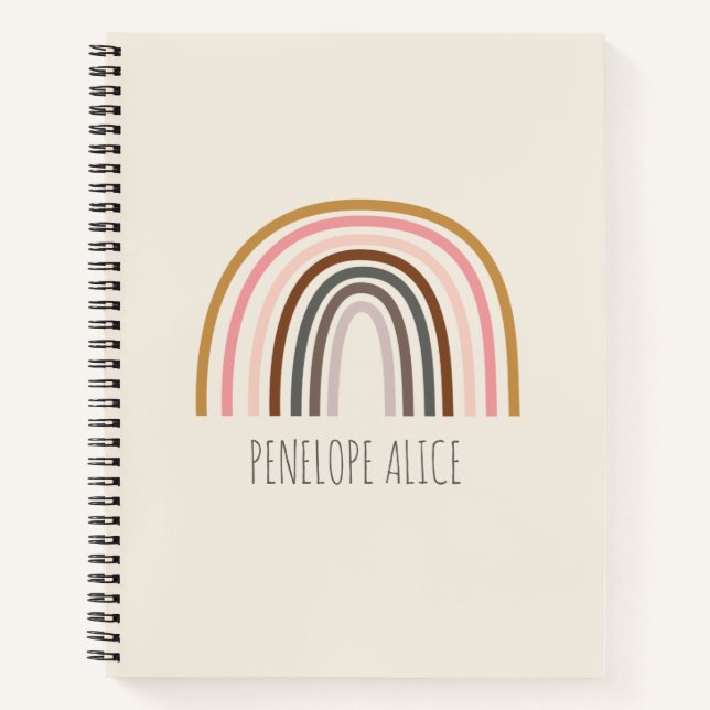 Cuaderno Dibujo minimalista del arcoiris del Boho personali (Anverso)