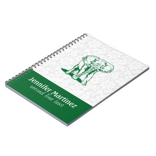Cuaderno Dibujo Monogramado de la línea Cute Hunter Green E