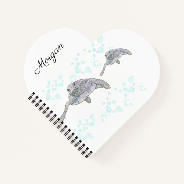 Cuaderno Dibujo Original Personalizado de Tortuga Marina Co (Anverso)