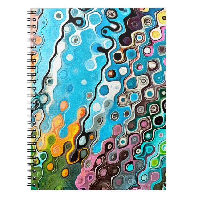Cuaderno Dibujo pastel de aceite. Fondo de color abstracto. (Frente)