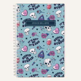 Cuaderno Dibujo Patrón Anti San Valentín Adorable