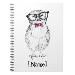 Cuaderno Dibujo pequeño y elegante del Owlet   Nerdy de la