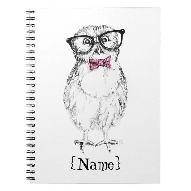 Cuaderno Dibujo pequeño y elegante del Owlet   Nerdy de la (Frente)
