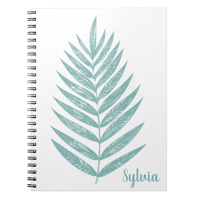 Cuaderno Dibujo Verde azulado personalizado de la línea nat (Frente)