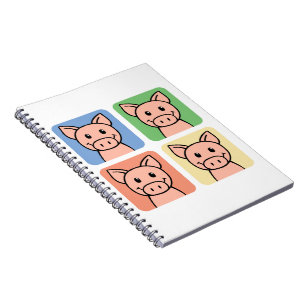 Cuaderno ¡Dibujos animados de cerditos riendo!
