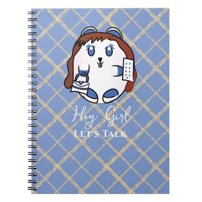Cuaderno Dibujos animados divertidos de animales azul blanc (Frente)