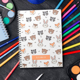 Cuaderno Dibujos animados lindos de animales del bosque par