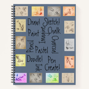 Cuaderno Dibujos antiguos inspiradores de palabras de arte