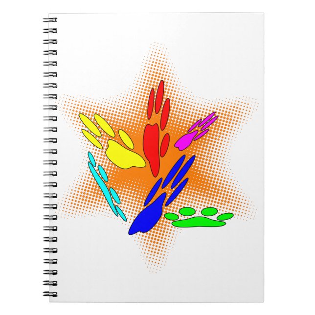 Cuaderno Dibujos de cuadros de perros de arte pop (Frente)