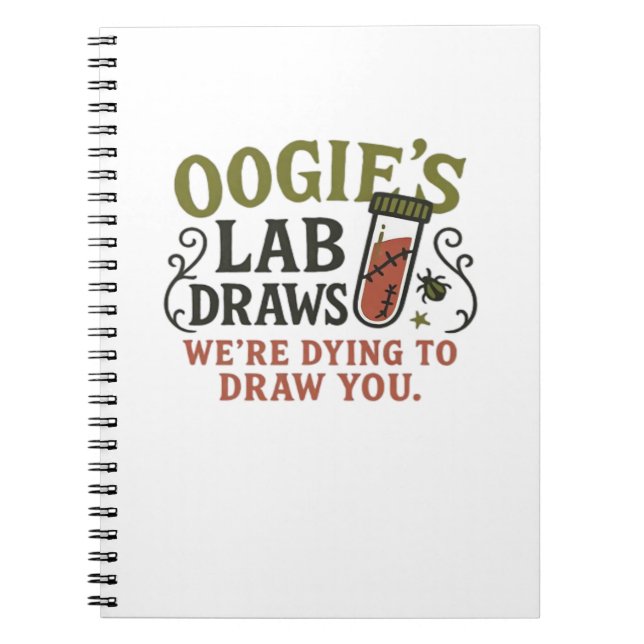 Cuaderno Dibujos de laboratorio de Oogie - Flebotomía diver (Frente)