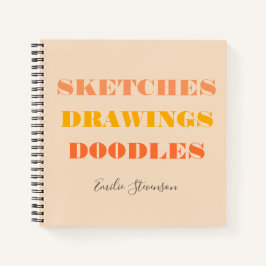 Cuaderno Dibujos Dibujos Doodles Estilo Retro Personalizado