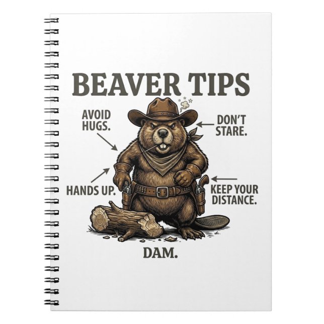 Cuaderno Dibujos divertidos de castores vaqueros del Salvaj (Frente)