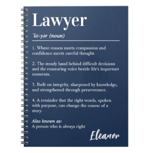 Cuaderno Diccionario de definición de abogado personalizado