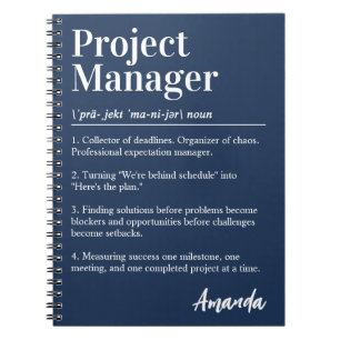Cuaderno Diccionario de definición de gerente de proyecto p