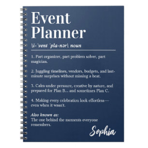 Cuaderno Diccionario de definición de planificador de event