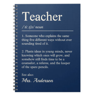 Cuaderno Diccionario de profesor de azul marino Definición