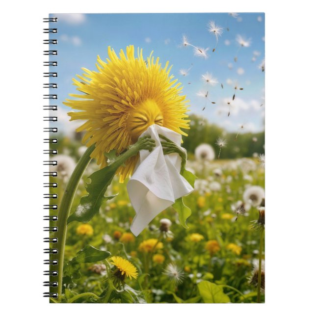 Cuaderno Diente de León Estornudando en Pañuelo (Frente)