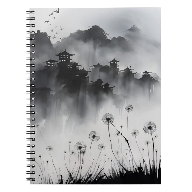 Cuaderno Diente de león - Flores de acuarela (Frente)