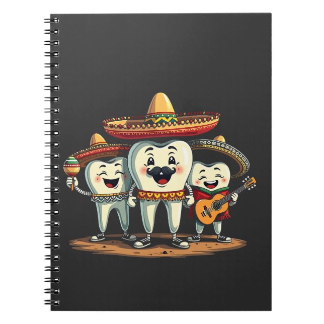 Cuaderno Diente dental floral Funny Cinco De Mayo (Frente)
