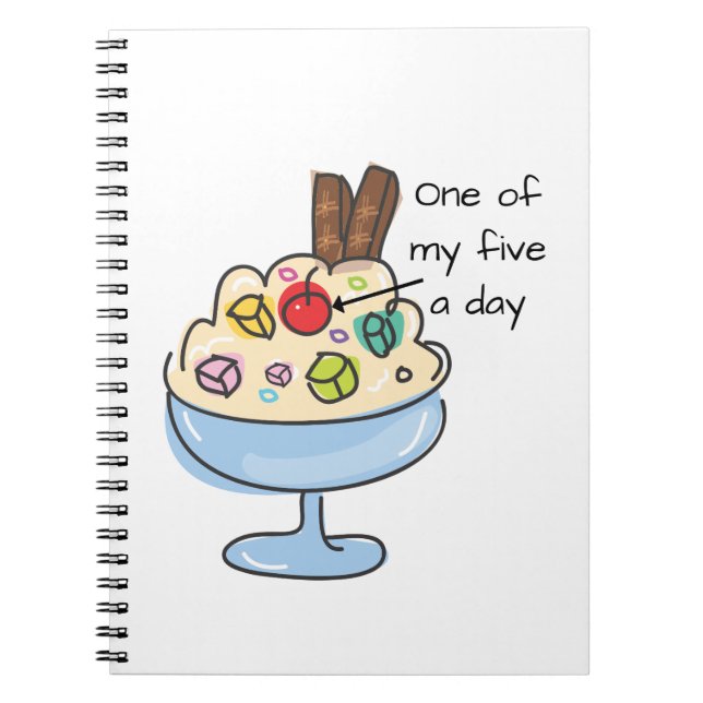 Cuaderno Dieta divertida cita helado sundae (Frente)
