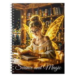 Cuaderno Diez de hadas lindo leyendo luz mágica chispas