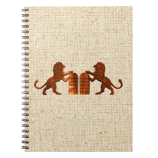 Cuaderno Diez mandamientos y leones (Frente)