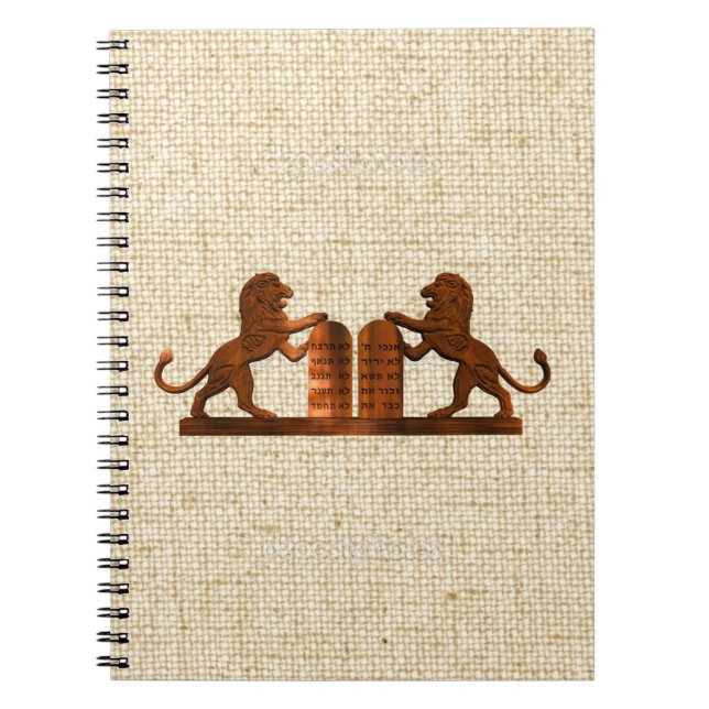 Cuaderno Diez mandamientos y leones (Frente)