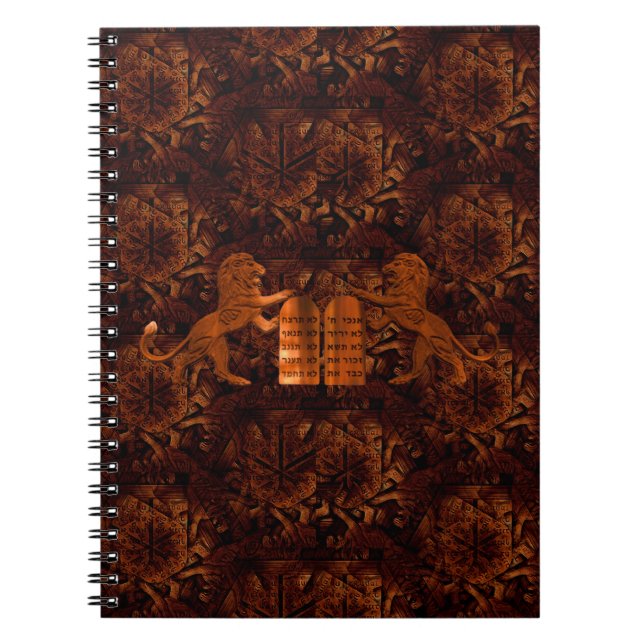 Cuaderno Diez mandamientos y leones (Frente)