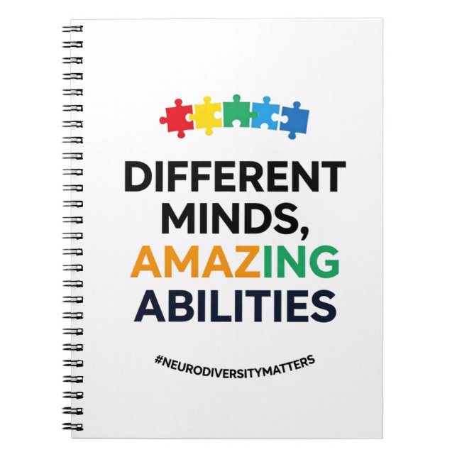 Cuaderno Different Minds Amazing Abilities Awareness Art (Frente)