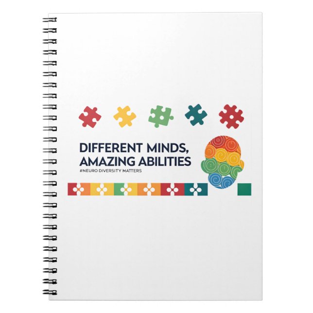 Cuaderno Different Minds Amazing Abilities Awareness Art (Frente)