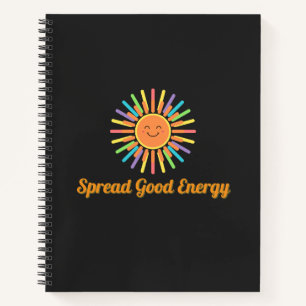 Cuaderno Difundir buena energía   Diseño retro positivo