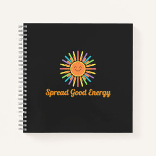 Cuaderno Difundir buena energía   Diseño retro positivo