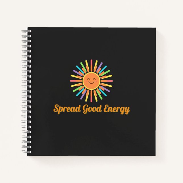 Cuaderno Difundir buena energía | Diseño retro positivo (Anverso)