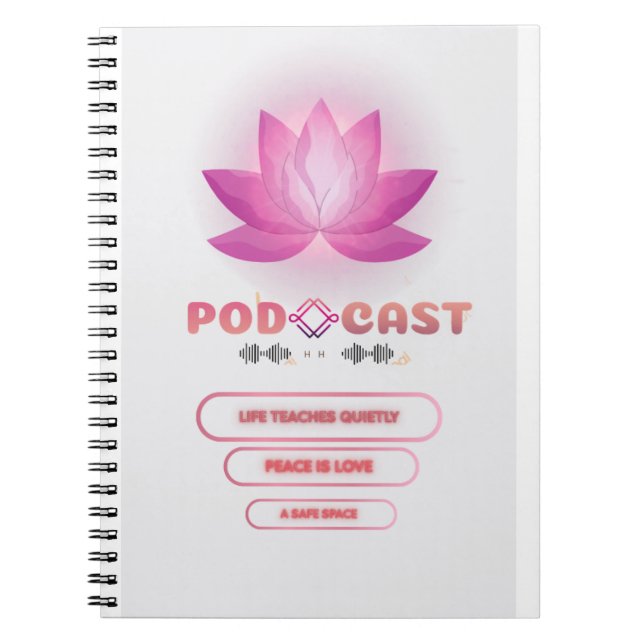Cuaderno Difundir podcast púrpura (Frente)