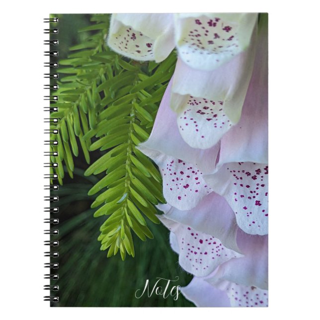 Cuaderno Digitalis Floral con manchas rosadas (Frente)
