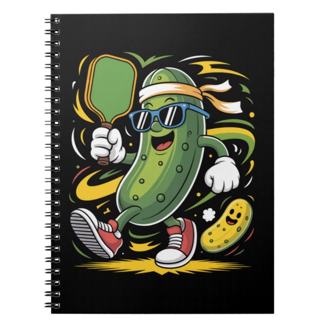 Cuaderno Dill pickle jugando pickleball (Frente)