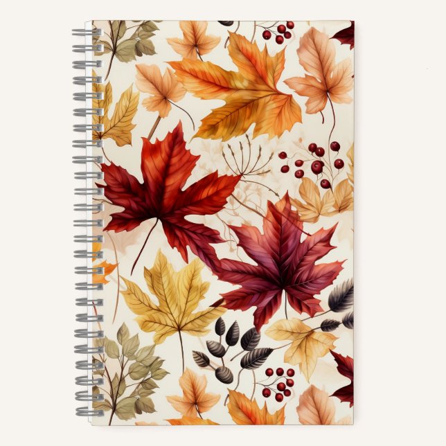 Cuaderno Dilo con hojas de otoño 3 - (Anverso)
