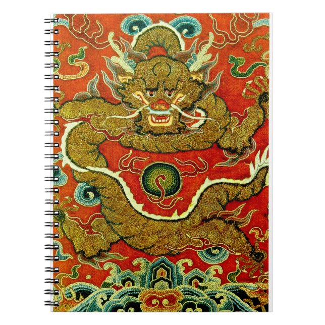Cuaderno Dinastía de Qing china del bordado del dragón de (Frente)