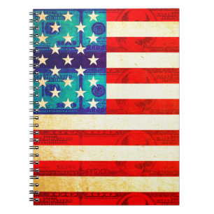 Cuaderno dinero bandera América