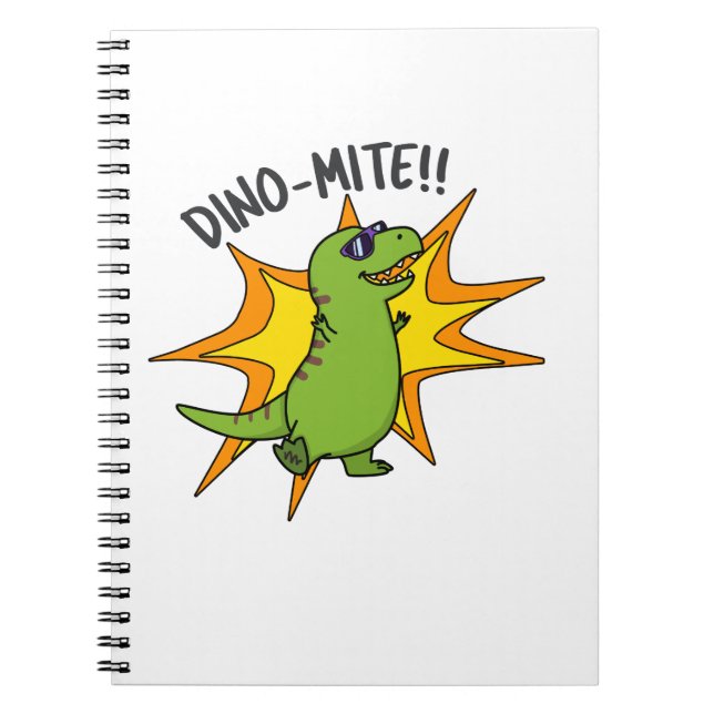 Cuaderno Dino-mite Divertido TRex Dinosaurio Juego de Palab (Frente)