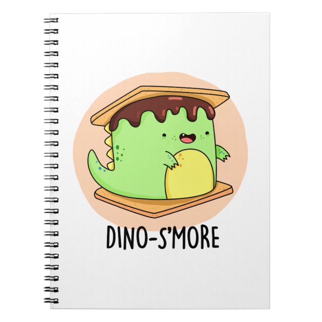 Cuaderno Dino-smore Funny Dinosaur Smore Pun (Frente)
