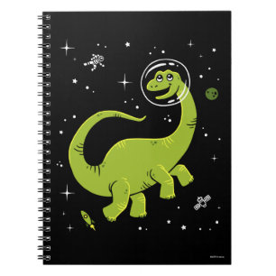 Cuaderno Dinos De Brontosauro Verdes En El Espacio