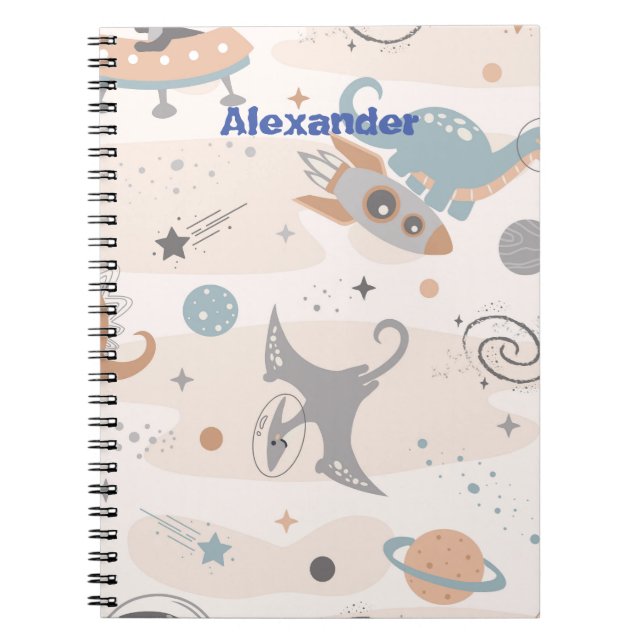 Cuaderno Dinosaur personalizado de niños lindos (Frente)