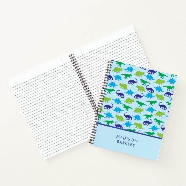 Cuaderno Dinosaurio Azul Dino Lindo para Niños (Interior)