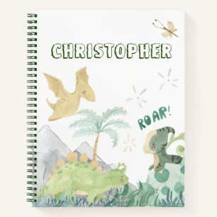 Cuaderno Dinosaurio blanco color de agua dulce