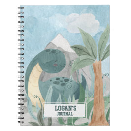 Cuaderno Dinosaurio Brontosaurio Personalizado Lindo